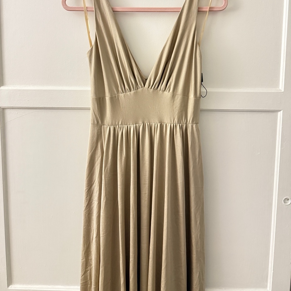 La Femme Plunge Neck A-Line Gown - Picture 10 of 11
